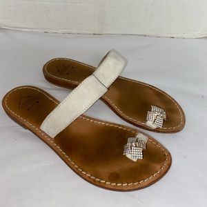 Emanurla Caruso Sandals With Crystal Toe Strap Sz 38,8
